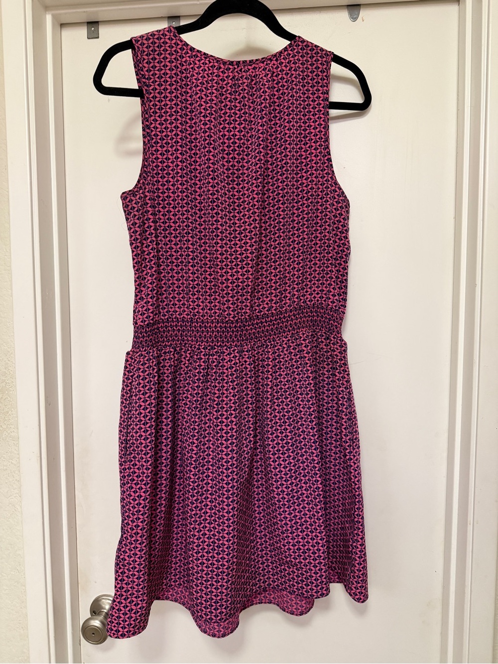 GAP sleeveless smock dress pink/navy pattern - size L - Picture 6 of 9